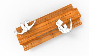 [translation-not-found:street-furniture], ława, ławka, dwustronna, komplet piknikowy, oparcie z drewna, siedzisko z drewna, stół