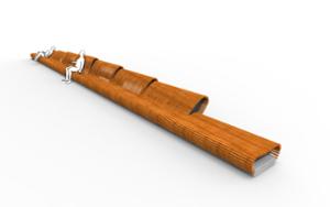 [translation-not-found:street-furniture], ława, beton, beton architektoniczny, dwustronna, oparcie z drewna, siedzisko z drewna