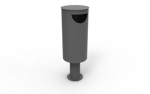 [translation-not-found:street-furniture], kosz, na nodze, po łuku / okrągła, wrzut z boku