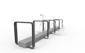 [translation-not-found:street-furniture], parking rowerowy, beton, beton architektoniczny, gumowy dystans, nieobijające ramę, podpora, wielostanowiskowy, wolnostojące