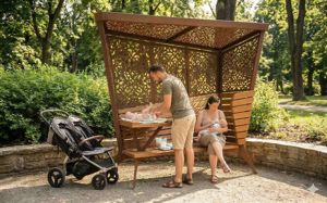 [translation-not-found:street-furniture], ławka, daszek, karmienie piersią, pergola, przewijak, przewijanie