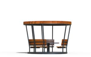 [translation-not-found:street-furniture], autre, ławka, komplet piknikowy, pergola, po łuku / okrągła, stół
