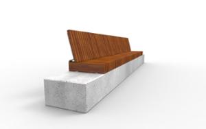 [translation-not-found:street-furniture], ławka, beton, beton architektoniczny, oparcie z drewna, siedzisko z drewna