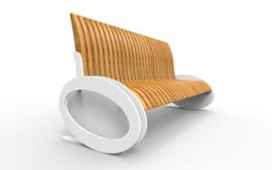 [translation-not-found:street-furniture], ławka, modułowe, oparcie z drewna, siedzisko z drewna