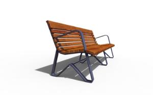 [translation-not-found:street-furniture], ławka, oparcie z drewna, siedzisko z drewna