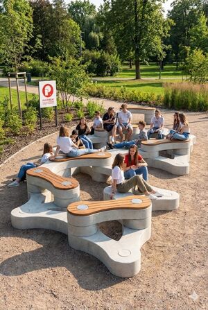 [translation-not-found:street-furniture], ława, antyterrorystyczne, beton, beton architektoniczny, modułowe, siedzisko z betonu, siedzisko z drewna, trybuna
