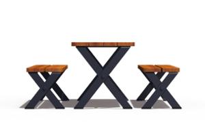 [translation-not-found:street-furniture], ława, komplet piknikowy, siedzisko z drewna, stół, stylizowane