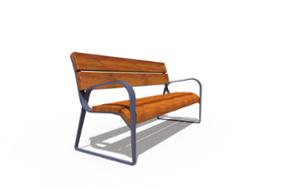 [translation-not-found:street-furniture], ławka, oparcie z drewna, siedzisko z drewna