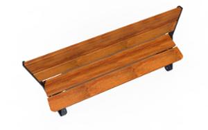 [translation-not-found:street-furniture], ławka, siedzisko z drewna, stylizowane
