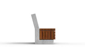 [translation-not-found:street-furniture], ławka, beton, beton architektoniczny, oparcie z drewna, siedzisko z drewna