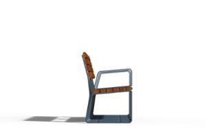 [translation-not-found:street-furniture], ławka, aluminium, meble dla warszawy, odlew aluminiowy, oparcie z drewna, podłokietnik, siedzisko z drewna