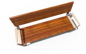 [translation-not-found:street-furniture], ławka, aluminium, meble dla warszawy, odlew aluminiowy, oparcie z drewna, podłokietnik, siedzisko z drewna