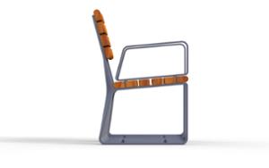 [translation-not-found:street-furniture], ławka, aluminium, jednoosobowe, odlew aluminiowy, oparcie z drewna, podłokietnik, siedzisko z drewna