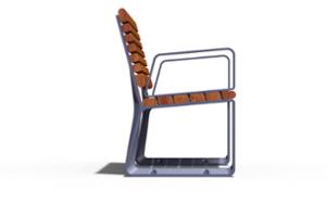 [translation-not-found:street-furniture], ławka, aluminium, meble dla warszawy, odlew aluminiowy, oparcie z drewna, podłokietnik, siedzisko z drewna