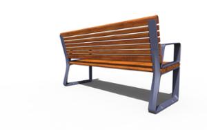 [translation-not-found:street-furniture], ławka, aluminium, meble dla warszawy, odlew aluminiowy, oparcie z drewna, podłokietnik, siedzisko z drewna