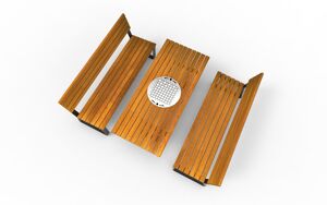 [translation-not-found:street-furniture], autre, ławka, aluminium, komplet piknikowy, meble dla warszawy, niepełnosprawni, odlew aluminiowy, oparcie z drewna, siedzisko z drewna, stół, szachy