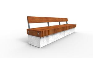 [translation-not-found:street-furniture], ława, ławka, beton, beton architektoniczny, oparcie z drewna, siedzisko z drewna