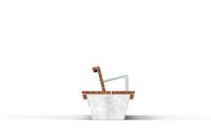 [translation-not-found:street-furniture], ława, ławka, beton, beton architektoniczny, dwustronna, modułowe, oparcie z drewna, siedzisko z drewna