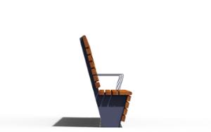 [translation-not-found:street-furniture], ławka, modułowe, oparcie z drewna, siedzisko z drewna, wysokie oparcie