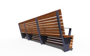 [translation-not-found:street-furniture], ławka, modułowe, oparcie z drewna, siedzisko z drewna, wysokie oparcie