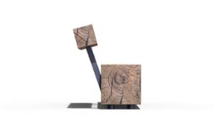 [translation-not-found:street-furniture], ławka, kłoda, oparcie z drewna, siedzisko z drewna