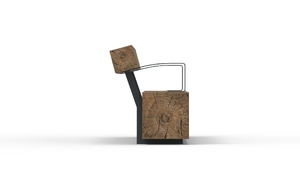 [translation-not-found:street-furniture], ławka, kłoda, oparcie z drewna, siedzisko z drewna