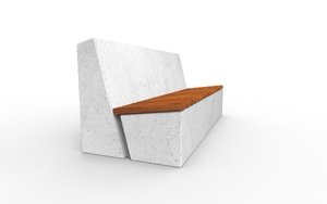 [translation-not-found:street-furniture], ławka, beton, beton architektoniczny, oparcie z betonu, siedzisko z drewna, wandaloodporny