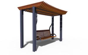 [translation-not-found:street-furniture], autre, ławka, strefa relaksu, huśtawka, pergola, po łuku / okrągła