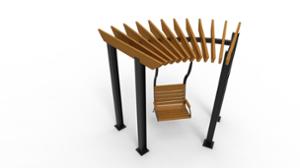 [translation-not-found:street-furniture], autre, ławka, strefa relaksu, huśtawka, pergola, po łuku / okrągła