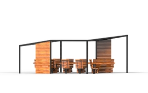 [translation-not-found:street-furniture], autre, ławka, strefa relaksu, cowork, gniazdo 230v i/lub usb, ładowarka qi/indukcyjna, obrotowe, pergola, stół, wiata