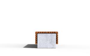 [translation-not-found:street-furniture], ława, beton, beton architektoniczny, dwustronna, na murku, siedzisko z drewna