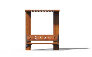 [translation-not-found:street-furniture], autre, ławka, oparcie z drewna, pergola, siedzisko z drewna