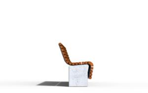 [translation-not-found:street-furniture], ławka, beton, beton architektoniczny, na murku, oparcie z drewna, siedzisko z drewna