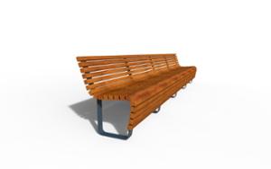 [translation-not-found:street-furniture], ławka, oparcie z drewna, siedzisko z drewna