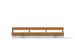 [translation-not-found:street-furniture], ławka, beton, beton architektoniczny, modułowe, na murku, oparcie z drewna, siedzisko z drewna