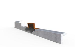 [translation-not-found:street-furniture], donica, ława, ławka, beton, beton architektoniczny, deskowanie pionowe, deskowanie poprzeczne, oparcie z drewna, siedzisko z drewna
