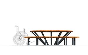 [translation-not-found:street-furniture], autre, ława, komplet piknikowy, po łuku / okrągła, stół