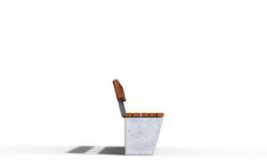 [translation-not-found:street-furniture], ławka, beton, beton architektoniczny, na murku, oparcie z drewna, siedzisko z drewna