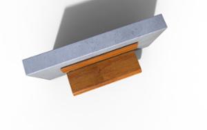 [translation-not-found:street-furniture], ławka, beton, beton architektoniczny, do ściany, oparcie z drewna, siedzisko z drewna
