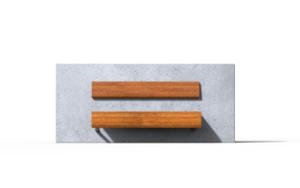 [translation-not-found:street-furniture], ławka, beton, beton architektoniczny, do ściany, oparcie z drewna, siedzisko z drewna