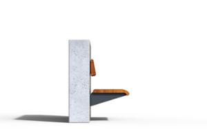 [translation-not-found:street-furniture], ławka, beton, beton architektoniczny, do ściany, oparcie z drewna, siedzisko z drewna