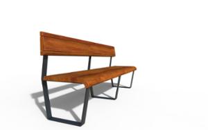 [translation-not-found:street-furniture], ławka, oparcie z drewna, siedzisko z drewna