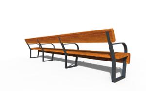 [translation-not-found:street-furniture], ławka, modułowe, oparcie z drewna, siedzisko z drewna, stylizowane