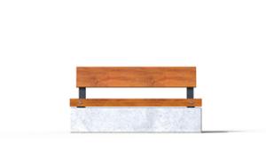 [translation-not-found:street-furniture], ławka, beton, beton architektoniczny, deskowanie pionowe, oparcie z drewna, siedzisko z drewna