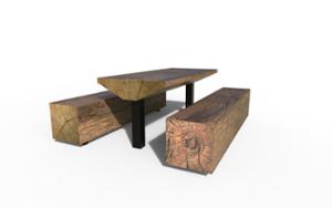 [translation-not-found:street-furniture], ława, kłoda, komplet piknikowy, siedzisko z drewna