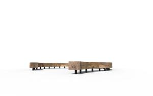 [translation-not-found:street-furniture], ława, kłoda, po łuku / okrągła, siedzisko z drewna