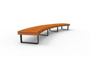 [translation-not-found:street-furniture], ława, deskowanie pionowe, deskowanie poprzeczne, modułowe, po łuku / okrągła, siedzisko z drewna