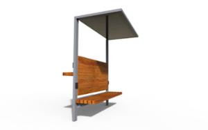 [translation-not-found:street-furniture], autre, ławka, daszek, fotowoltaika, gniazdo 230v i/lub usb, oparcie z drewna, pergola, siedzisko z drewna, wiata