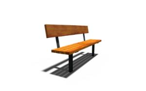 [translation-not-found:street-furniture], ławka, oparcie z drewna, siedzisko z drewna