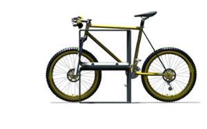 [translation-not-found:street-furniture], parking rowerowy, aluminium, guma, gumowy dystans, nieobijające ramę, podpora